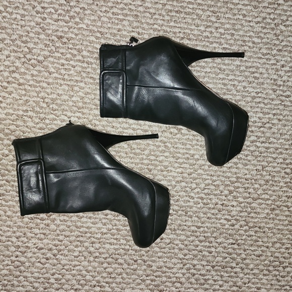 L.A.M.B. GWEN STEFANI REAL LEATHER PLATFORM BOOTS EUC SIZE 10 - Picture 6 of 10